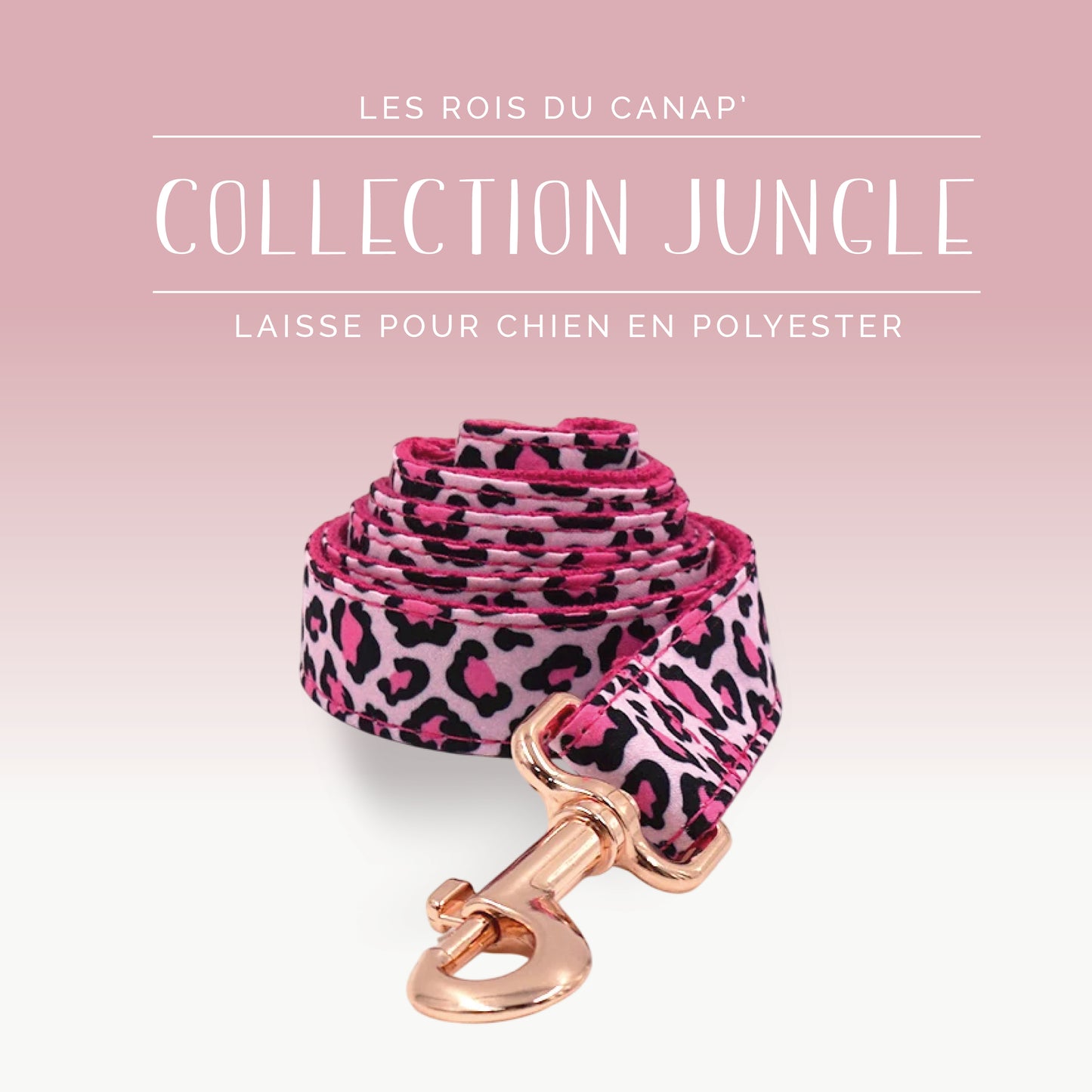 Laisse Chien - Jungle - Léopard Rose - Collier Laisse Chien - Jungle - Léopard Rose