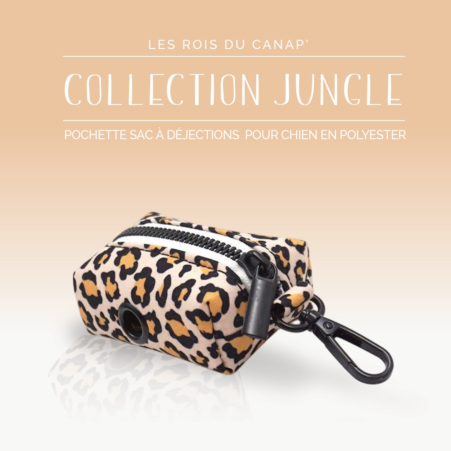 Pochette pour sacs à déjections pour Chien - Jungle - Léopard Noir - Collier Pochette pour sacs à déjections pour Chien - Jungle - Léopard Noir