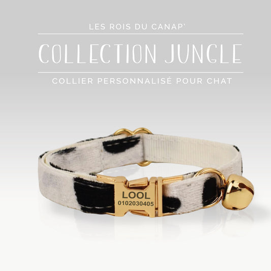 Collier Chats Personnalisé - Jungle - Vache - Collier
