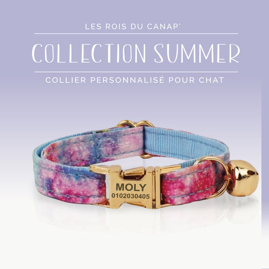 Collier Chats personnalisé - Summer - Arc en Ciel - Collier