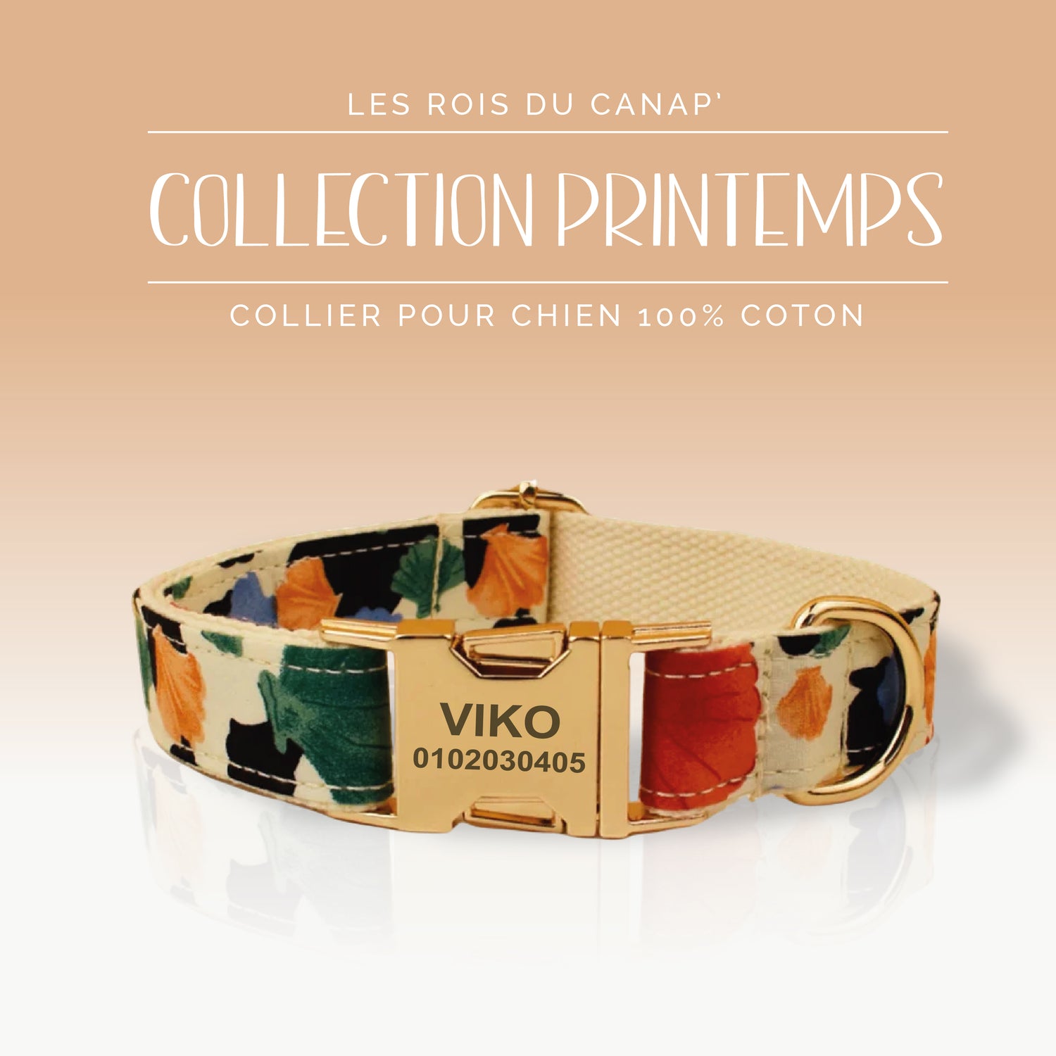 Collier Chien Personnalisé - Collection Printemps - Multicolor