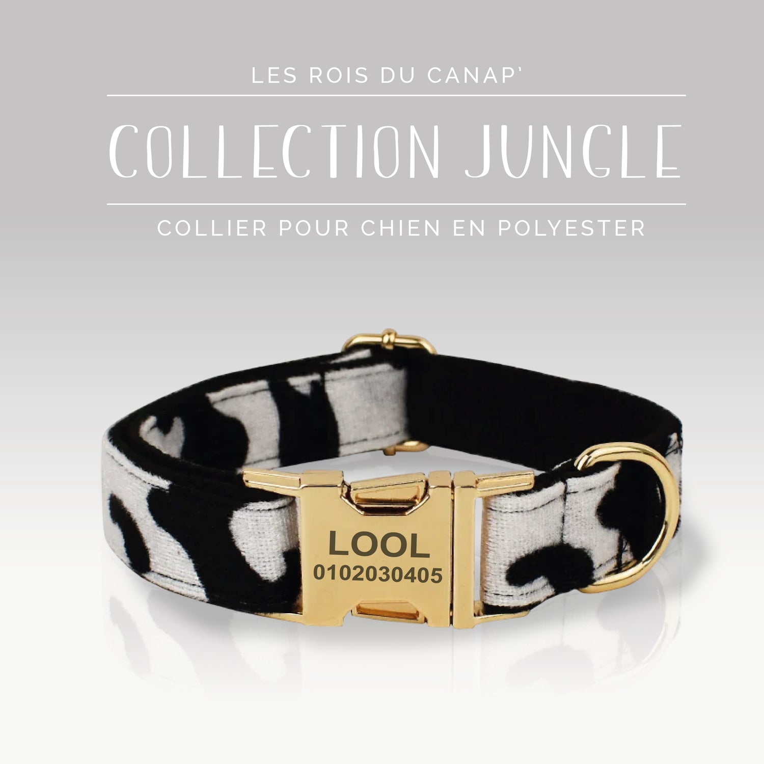 Collier Chien Personnalisé - Collection Jungle - Vache