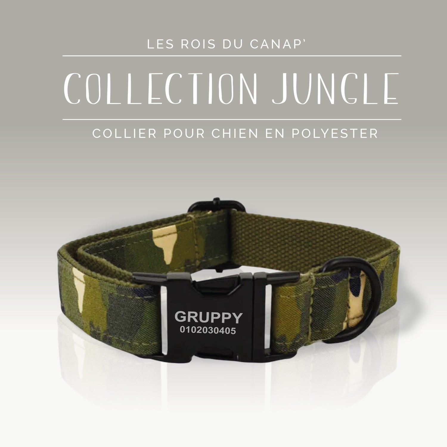 Collier Chien Personnalisé - Collection Jungle - Camouflage