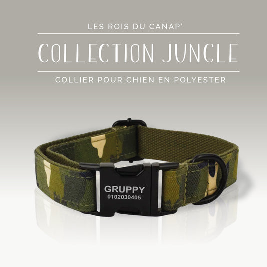 Collier Chien Personnalisé - Collection Jungle - Camouflage