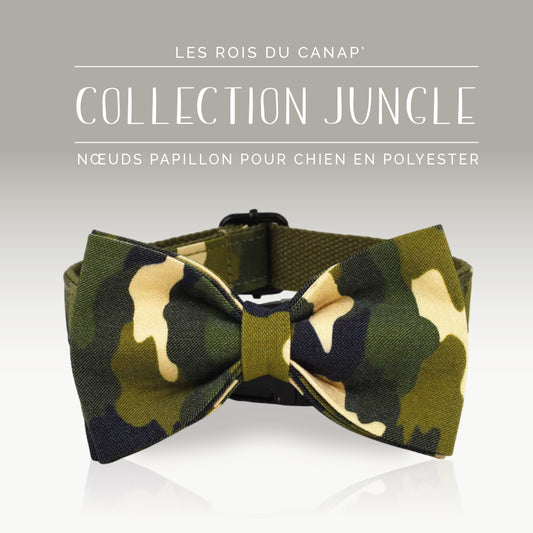 Nœud Papillon Chien - Jungle - Camouflage - Collier Nœud Papillon Chien - Jungle - Camouflage