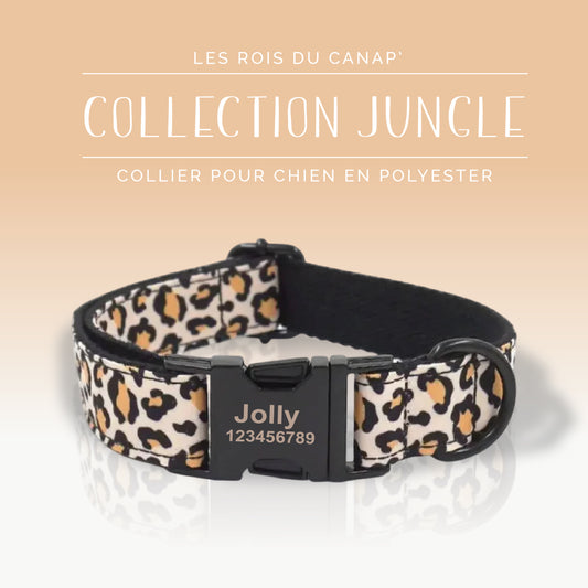 Collier Chien Personnalisé - Collection Jungle - Léopard Noir