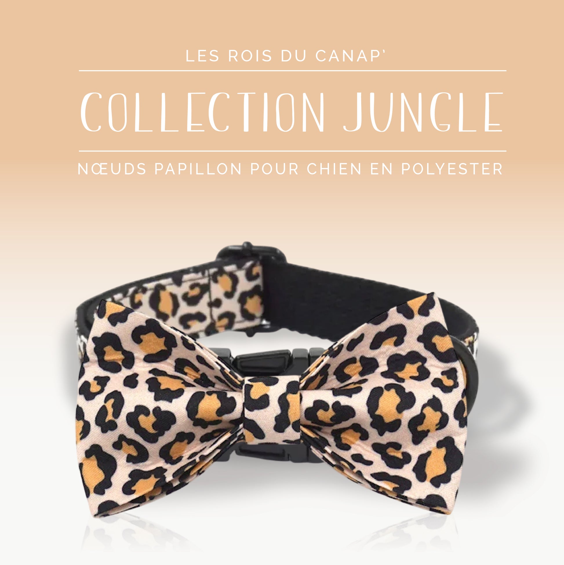 Nœud Papillon Chien - Jungle - Léopard Noir - Collier Nœud Papillon Chien - Jungle - Léopard Noir