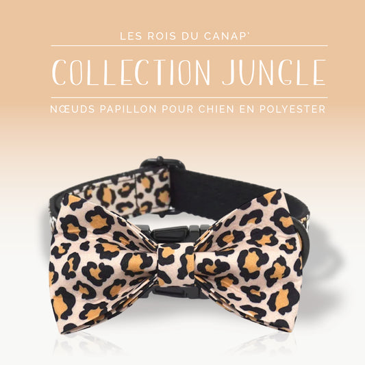 Nœud Papillon Chien - Jungle - Léopard Noir - Collier Nœud Papillon Chien - Jungle - Léopard Noir