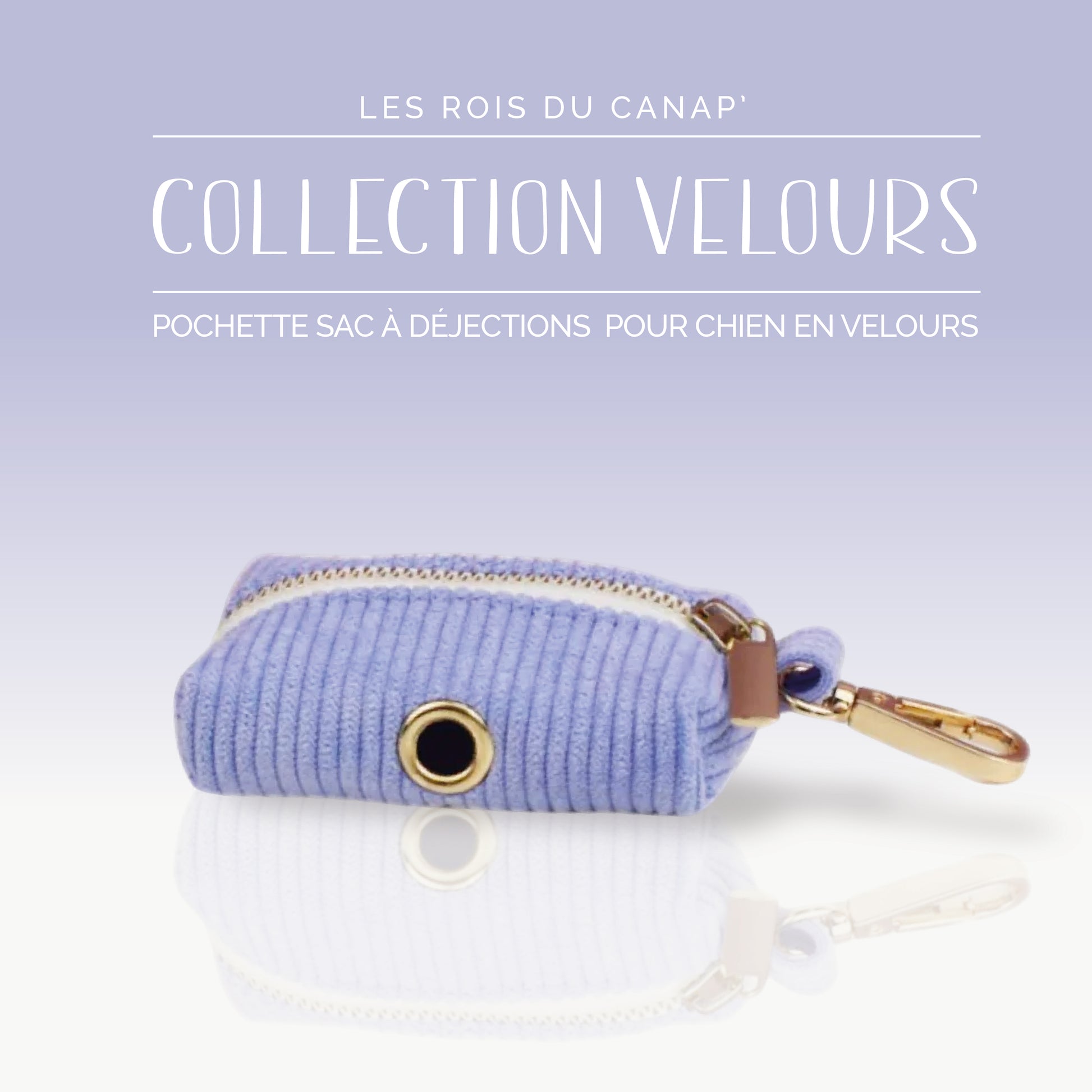 Pochette pour sacs à déjections pour Chien - Velours - Violet Mauve - Collier Pochette pour sacs à déjections pour Chien - Velours - Violet Mauve